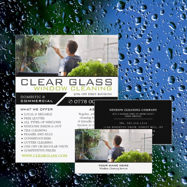Window Cleaner, Cleaning Service Business Card (Creator Uploaded)