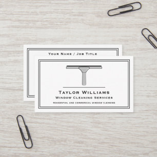 Window Cleaner Cleaning Services Clean Black White Business Card
