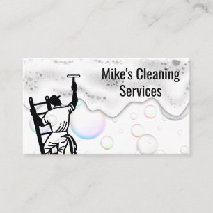 Window Cleaner   Soap Bubble Suds Business Card