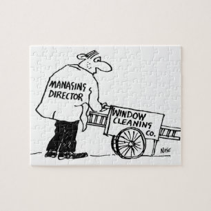 Window Cleaner with his Barrow. Funny Jigsaw Puzzle