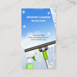 Window Cleaners Cleaning Service Squeegee Business Card