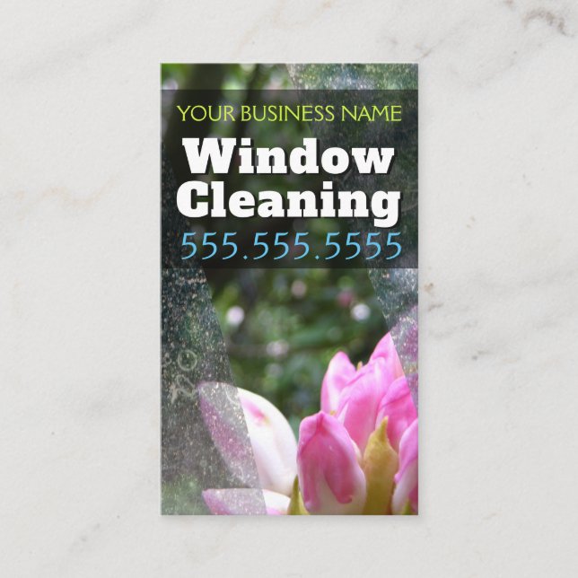 WINDOW CLEANING Business customisable promotional Business Card (Front)