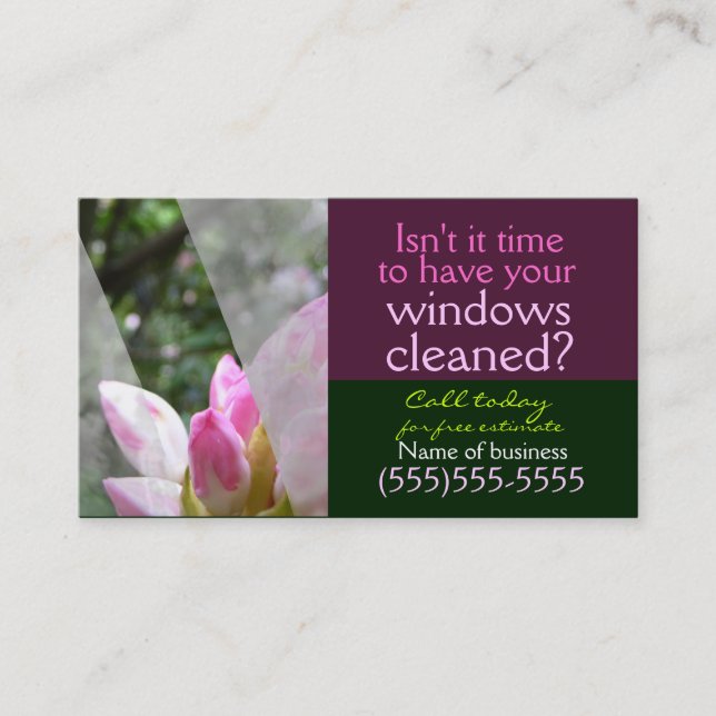 Window Cleaning Business Service Customisable Card (Front)
