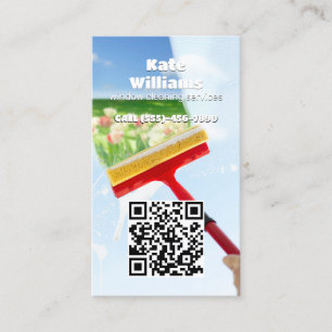 Window Cleaning Custom QR Business Card