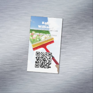 Window Cleaning Custom QR Magnetic Business Card