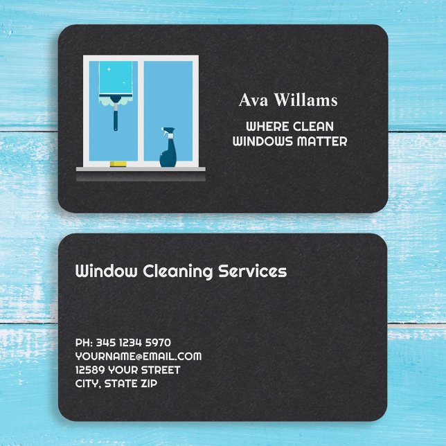 Window Cleaning Premium Business Card (Window Cleaning Cards)