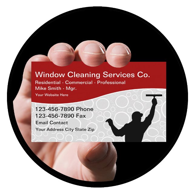 Window Cleaning Professional Services Business Card (Creator Uploaded)