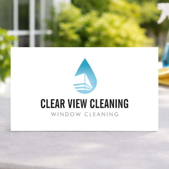 Window Cleaning Service Modern Logo Business Card (Creator Uploaded)