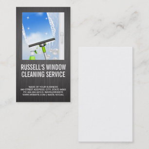 Window Cleaning Services Metal Background Business Card