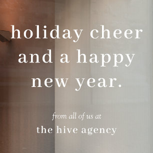 Window Cling   Business Christmas Holiday Greeting