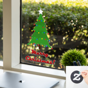 Window Cling, Christmas Tree size:5x7.5"