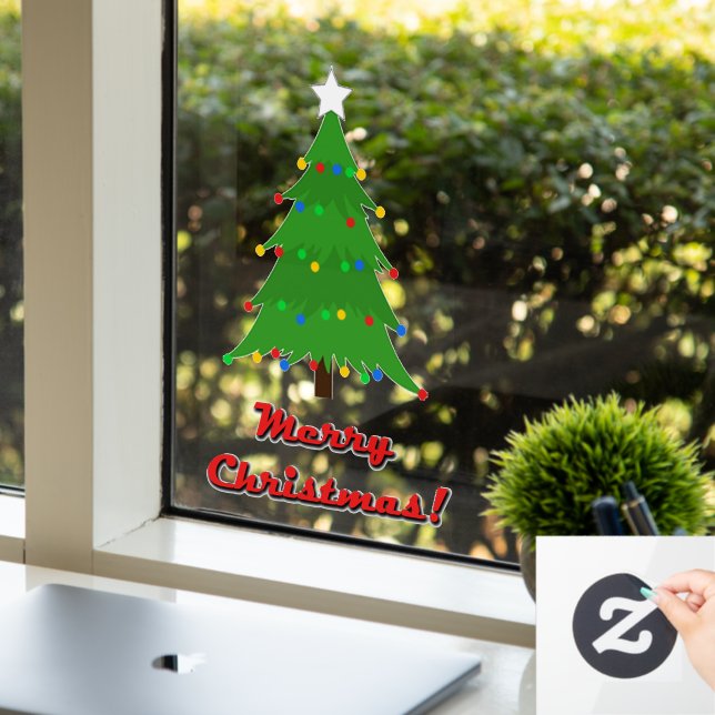 Window Cling, Christmas Tree size:5x7.5" (Office)