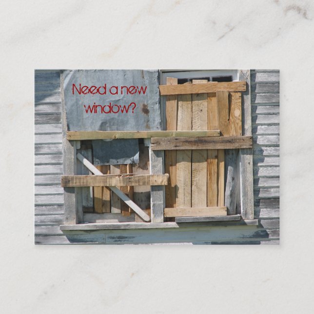 Window Construction Vintage Business Cards (Front)