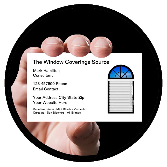 Window Coverings And Blinds Business Card (Creator Uploaded)