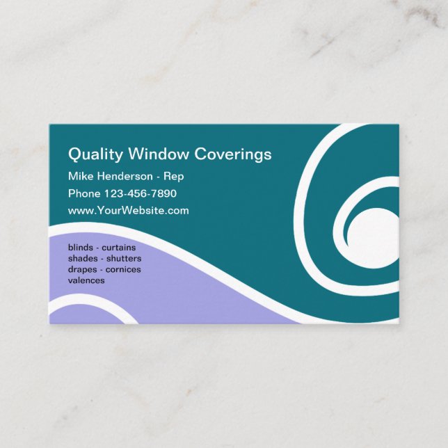 Window Coverings Business Card (Front)