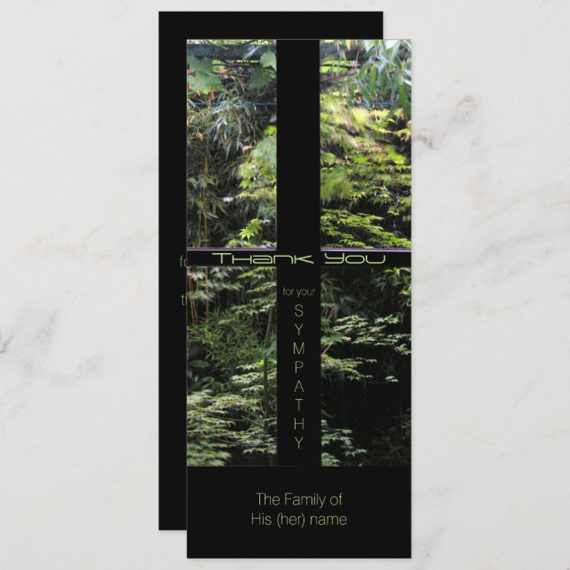 Window Cross on Nature Garden Sympathy Thank You I Invitation (Front/Back)