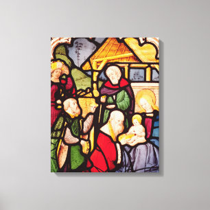 Window depicting the Adoration of the Magi Canvas Print