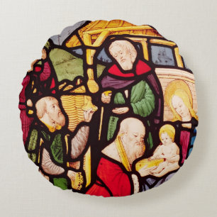 Window depicting the Adoration of the Magi Round Cushion