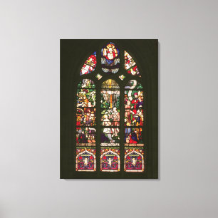Window depicting the baptism of Christ, 1490 Canvas Print