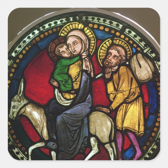 Window Depicting the Flight into Egypt Square Sticker (Front)