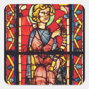 Window depicting the prophet Obadiah, c.1270-75 Square Sticker