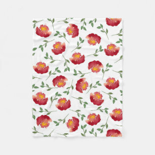 Window Flower Boxes Fleece Blanket