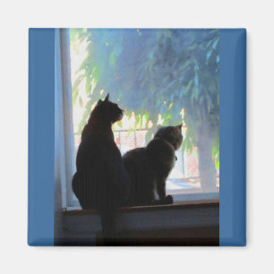 Window Gazing Kitties Magnet