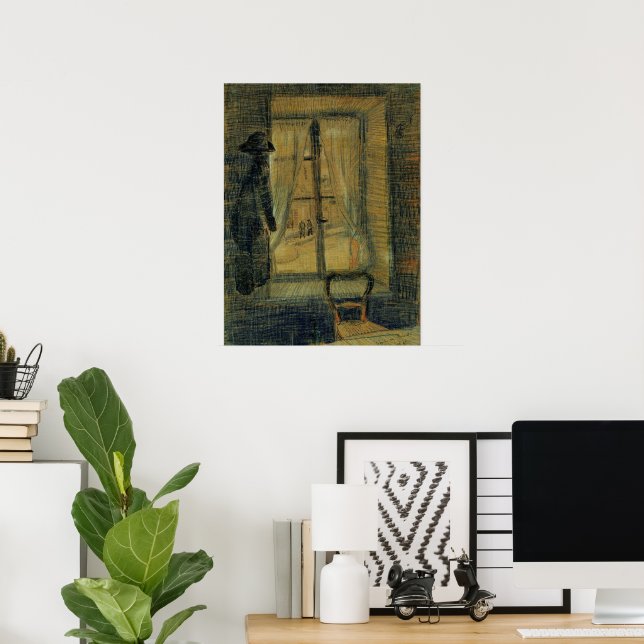 Window in Bataille Restaurant by Vincent van Gogh Poster (Home Office)