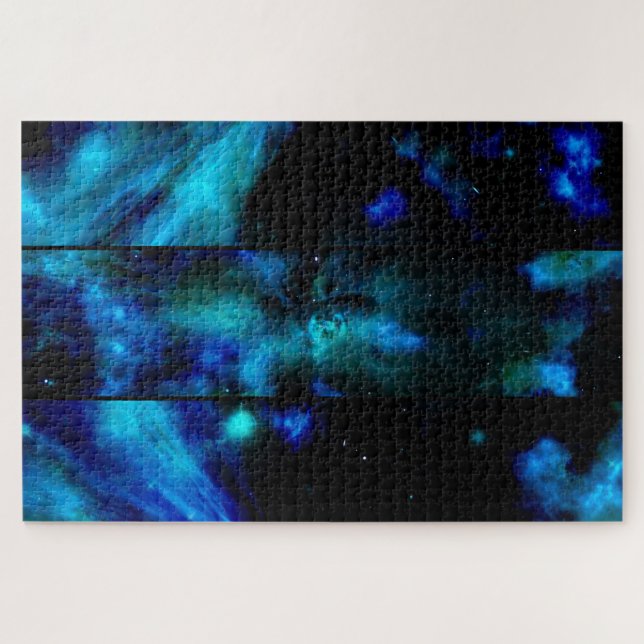 Window In Space, Blue Nebula Stars Jigsaw Puzzle (Horizontal)