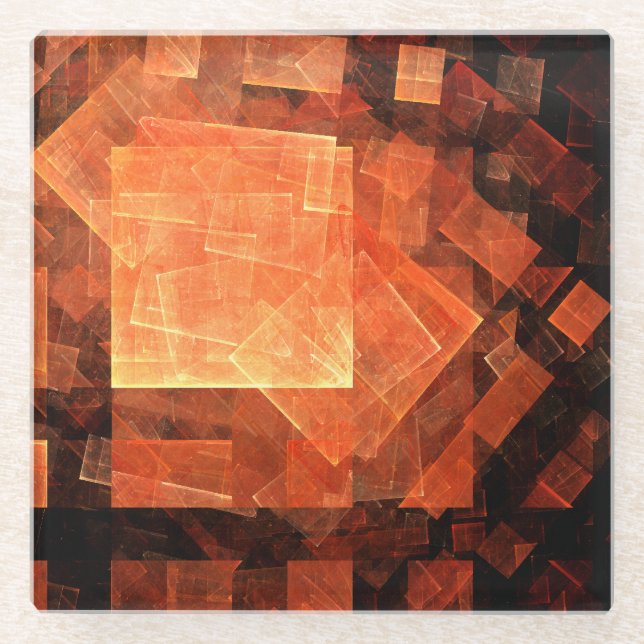 Window Light Abstract Art Glass Coaster (Front)