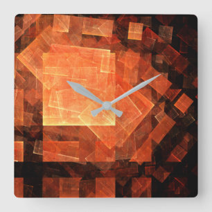 Window Light Abstract Art Square Square Wall Clock