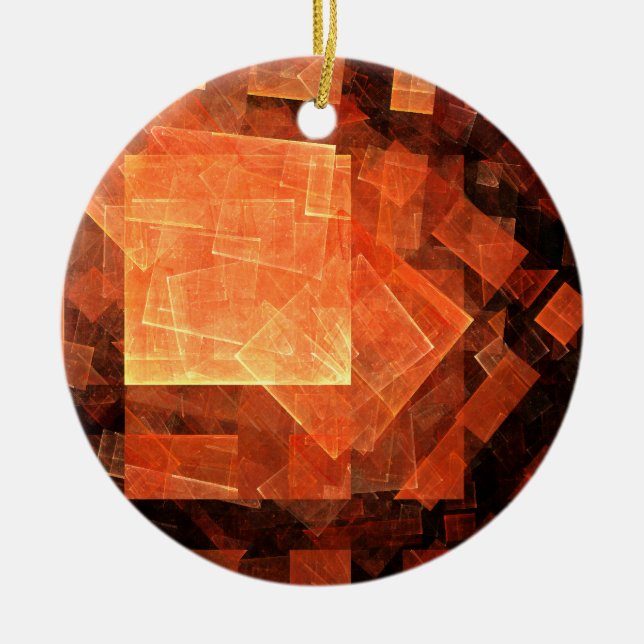 Window Light Modern Geometric Squares Abstract Art Ceramic Tree Decoration (Front)