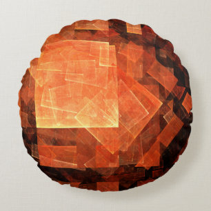 Window Light Modern Geometric Squares Abstract Art Round Cushion