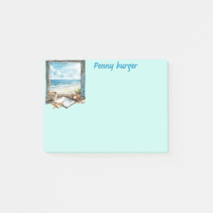 Window on the beach post it note personalise light