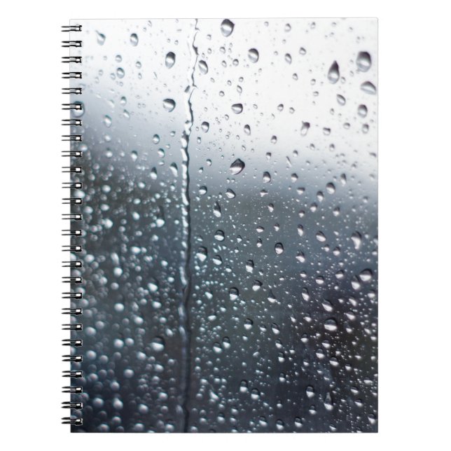 Window Raindrops Spiral Notebook (Front)