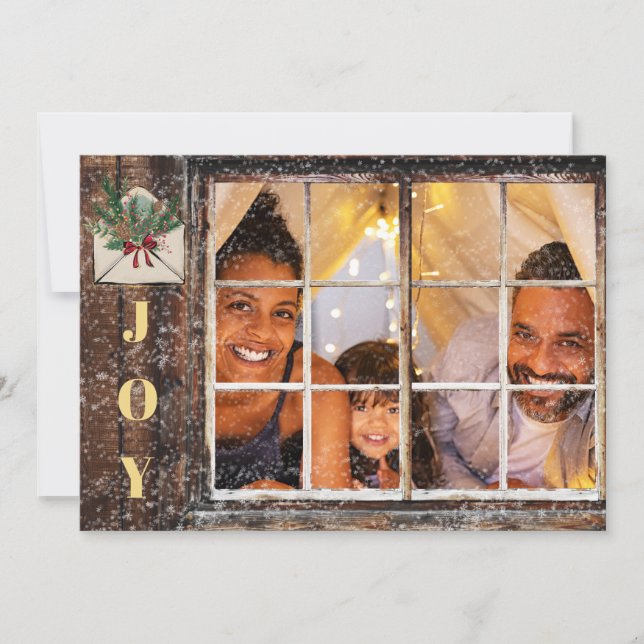 *~* Window Rustic PHOTO AP20  Christmas Party Invitation (Front)