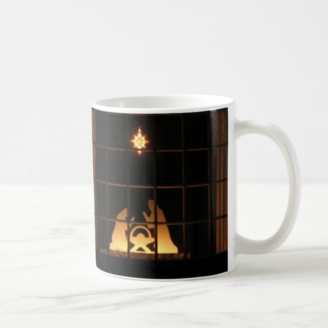 Window Silhouette Nativity Merry Christmas Mug (Right)