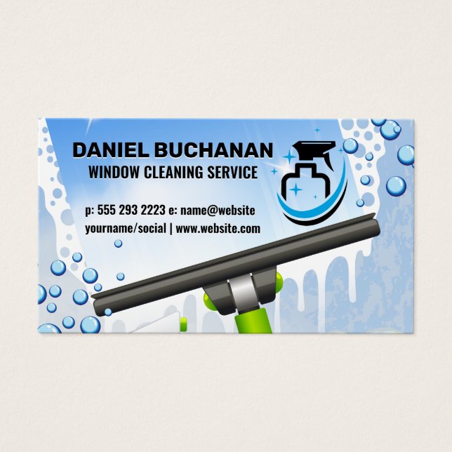 Window Squeegee | Soap Bubbles | Spray Bottle (Front)