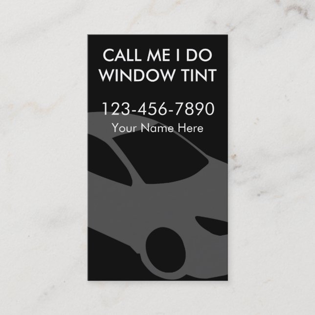 Window Tinting Business Cards (Front)