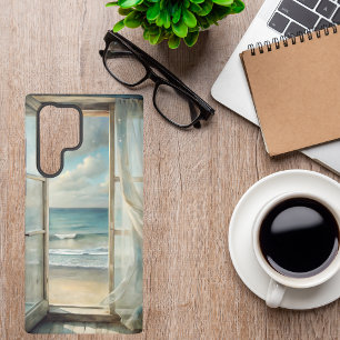 Window to an Ocean Breeze Watercolor Coastal Samsung Galaxy Case