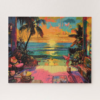 Window to Paradise – Beachside Pop Art  Jigsaw Puzzle