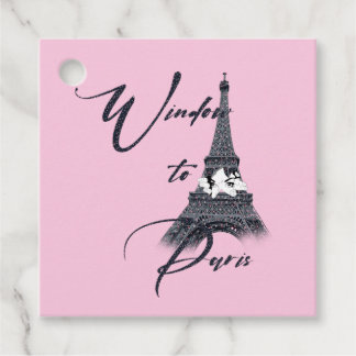 Window to Paris T-Shirt Keychain Square Sticker Favour Tags