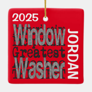 Window Washer Extraordinaire Ceramic Ornament