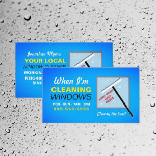 Window Washer, Window Cleaner, Cleaning Service Business Card