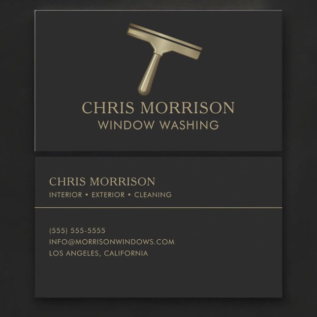 Window Washing Black Gold Business Card (Creator Uploaded)