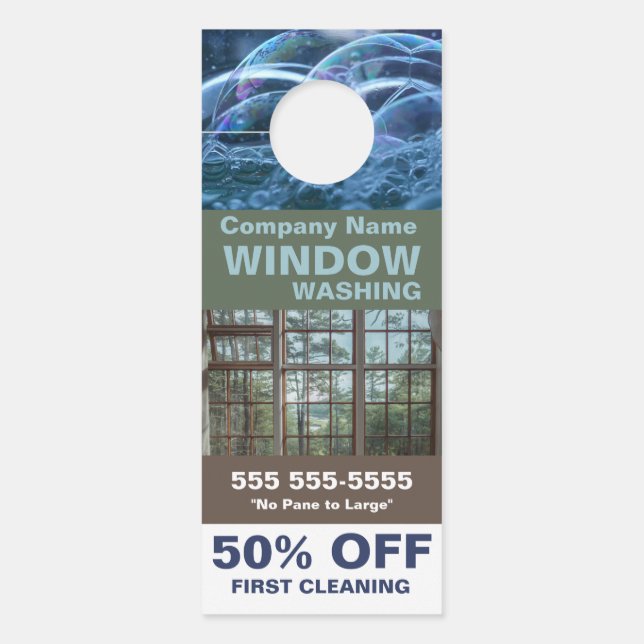 Window Washing Business Door Hanger (Front)