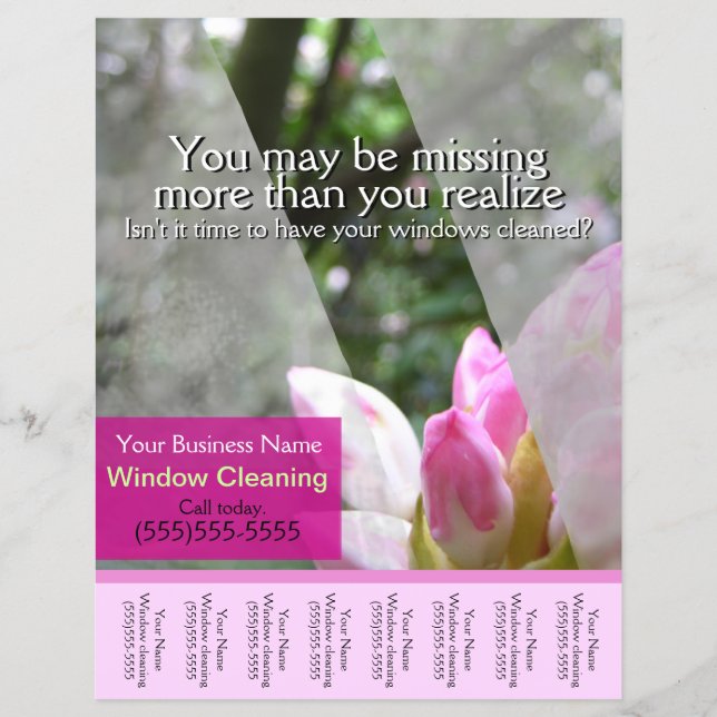 Window washing business glossy promo tear sheet (Front)