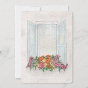 Window with Flower Box Holiday Card