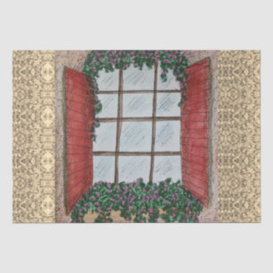 Window with Shutters Tissue Paper