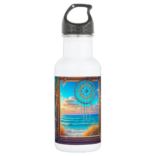 Window with Suncatcher Overlooking the Ocean 532 Ml Water Bottle